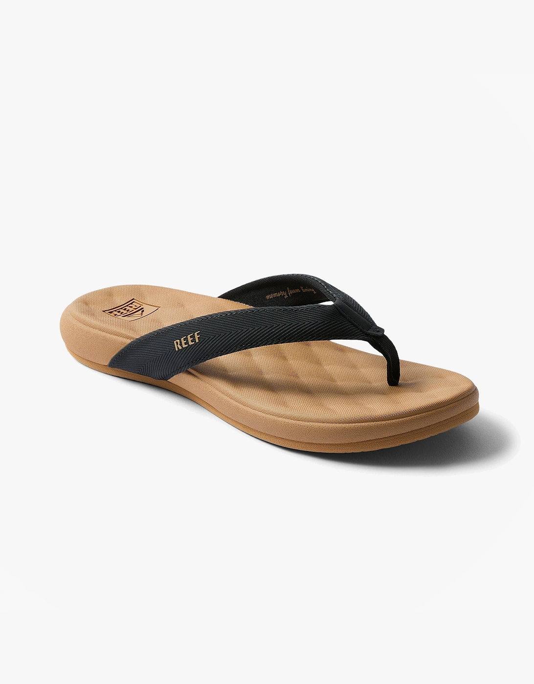 Reef CUSHION MELODY Womens Toe-Post Sandals Black/Tan
