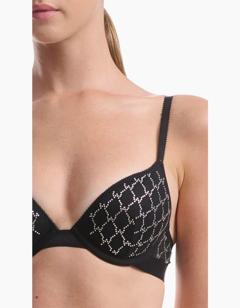 Geometric Patterned Push Up Bra