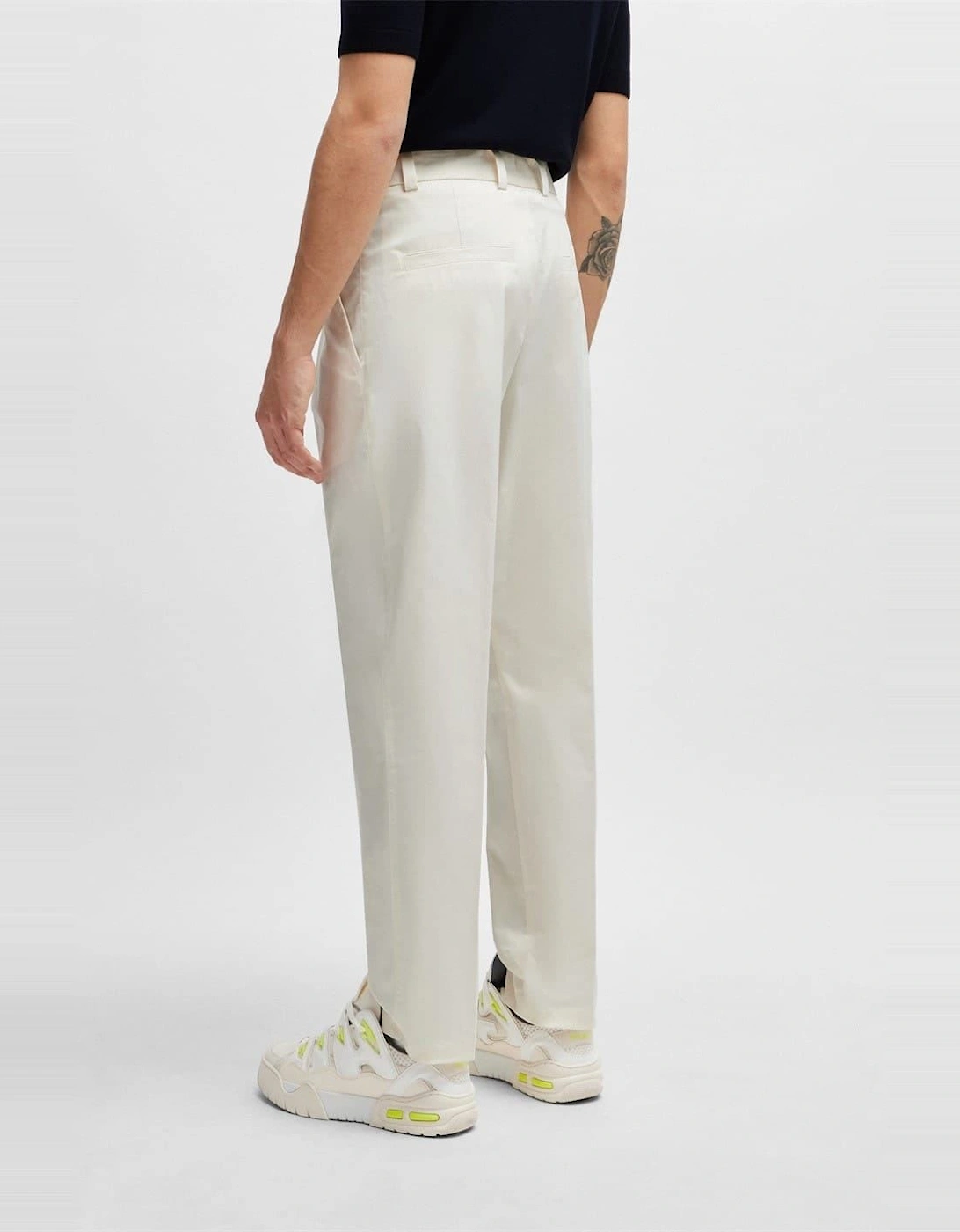 Felix242 Solid Patterned Straight Chinos