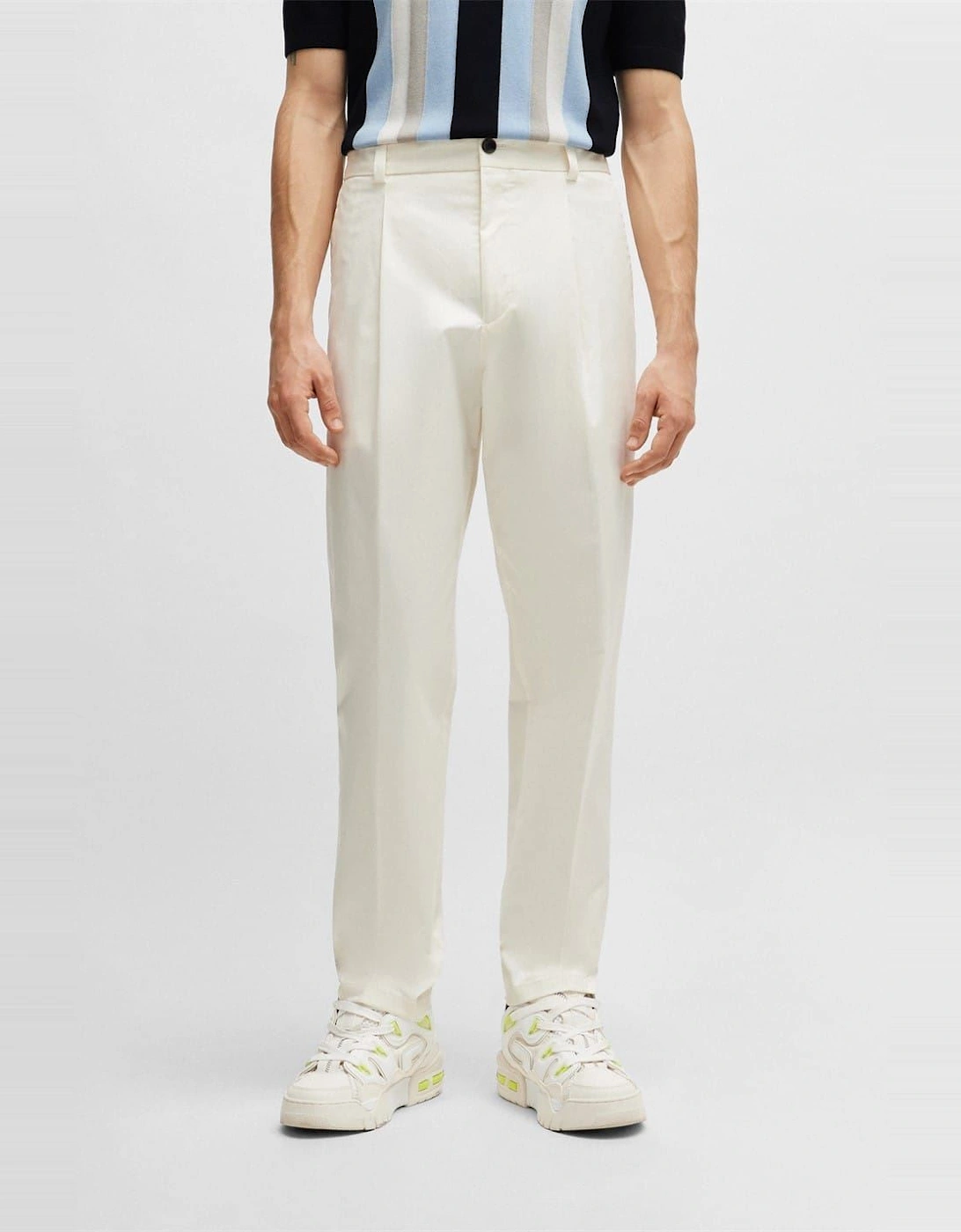 Felix242 Solid Patterned Straight Chinos