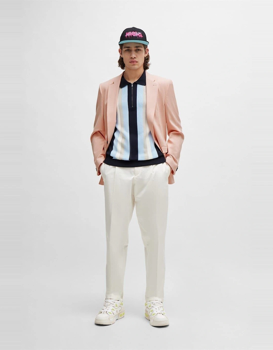 Felix242 Solid Patterned Straight Chinos