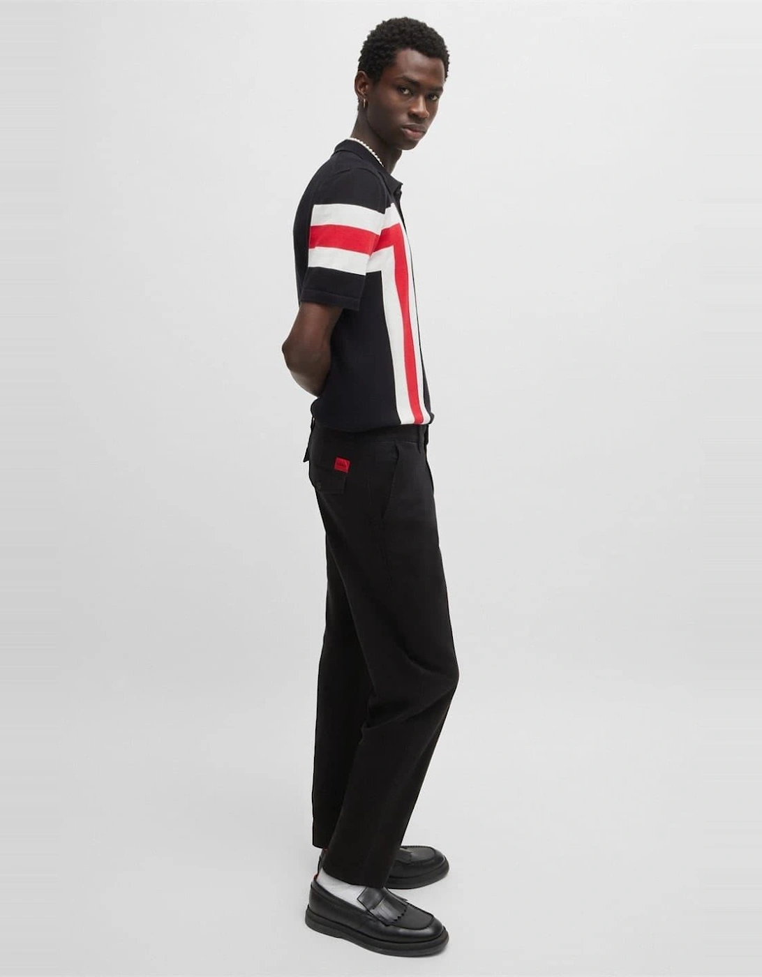 Zeebo233d Solid Patterned Straight Trousers