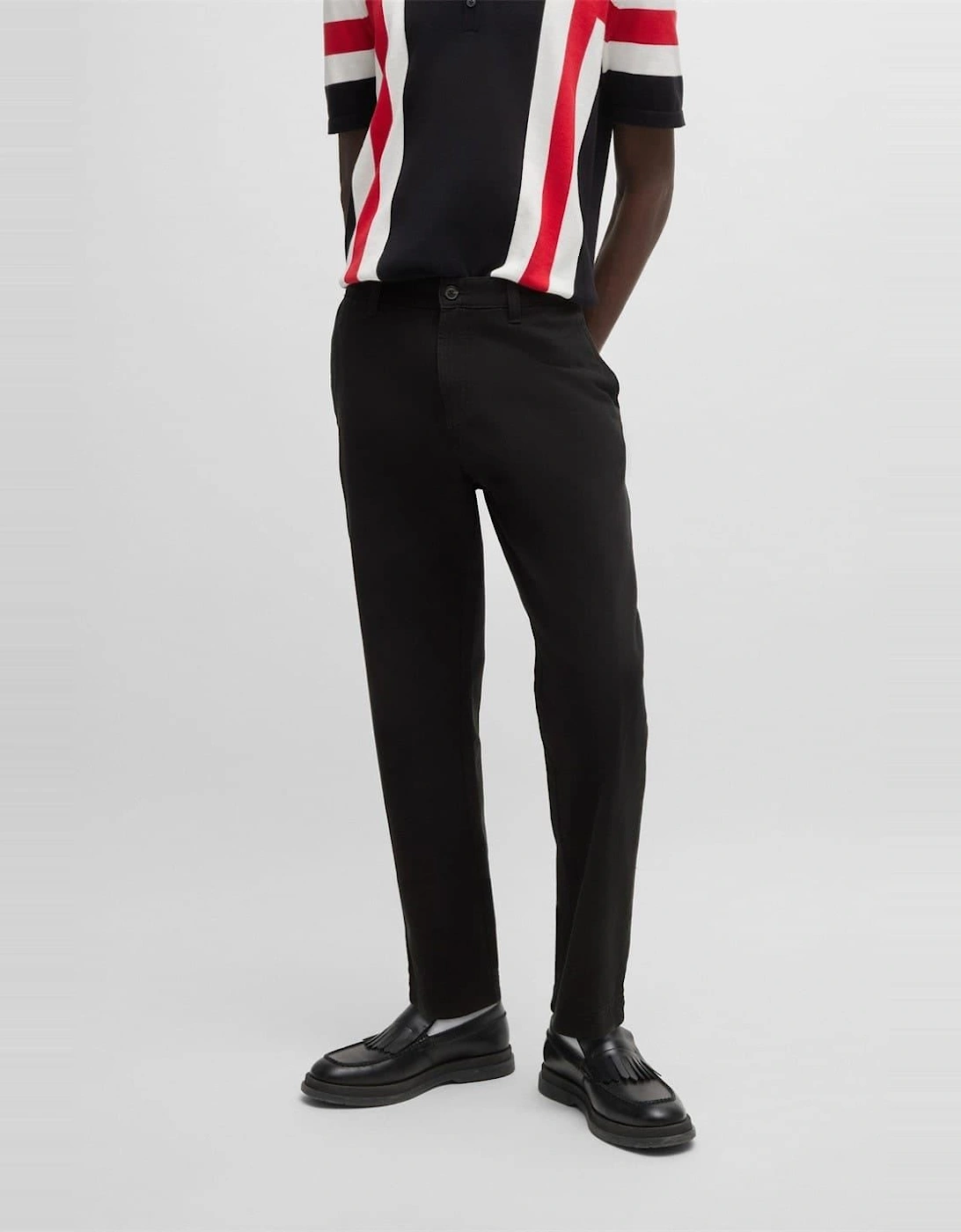 Zeebo233d Solid Patterned Straight Trousers