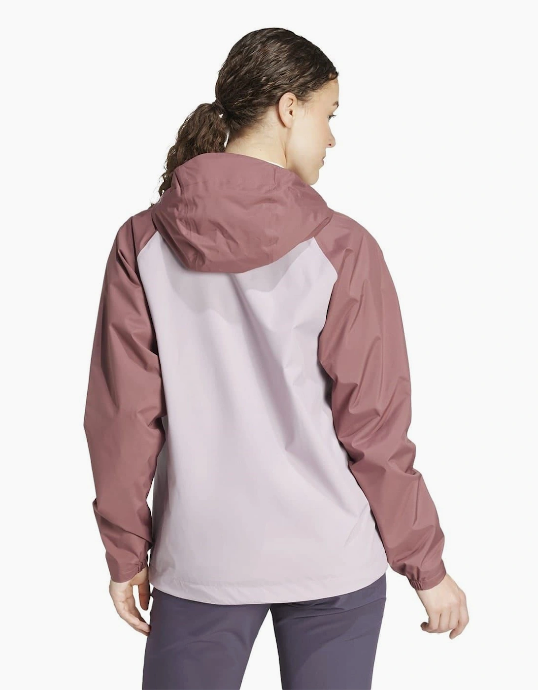 Hooded Neck Color Block Rain Jacket