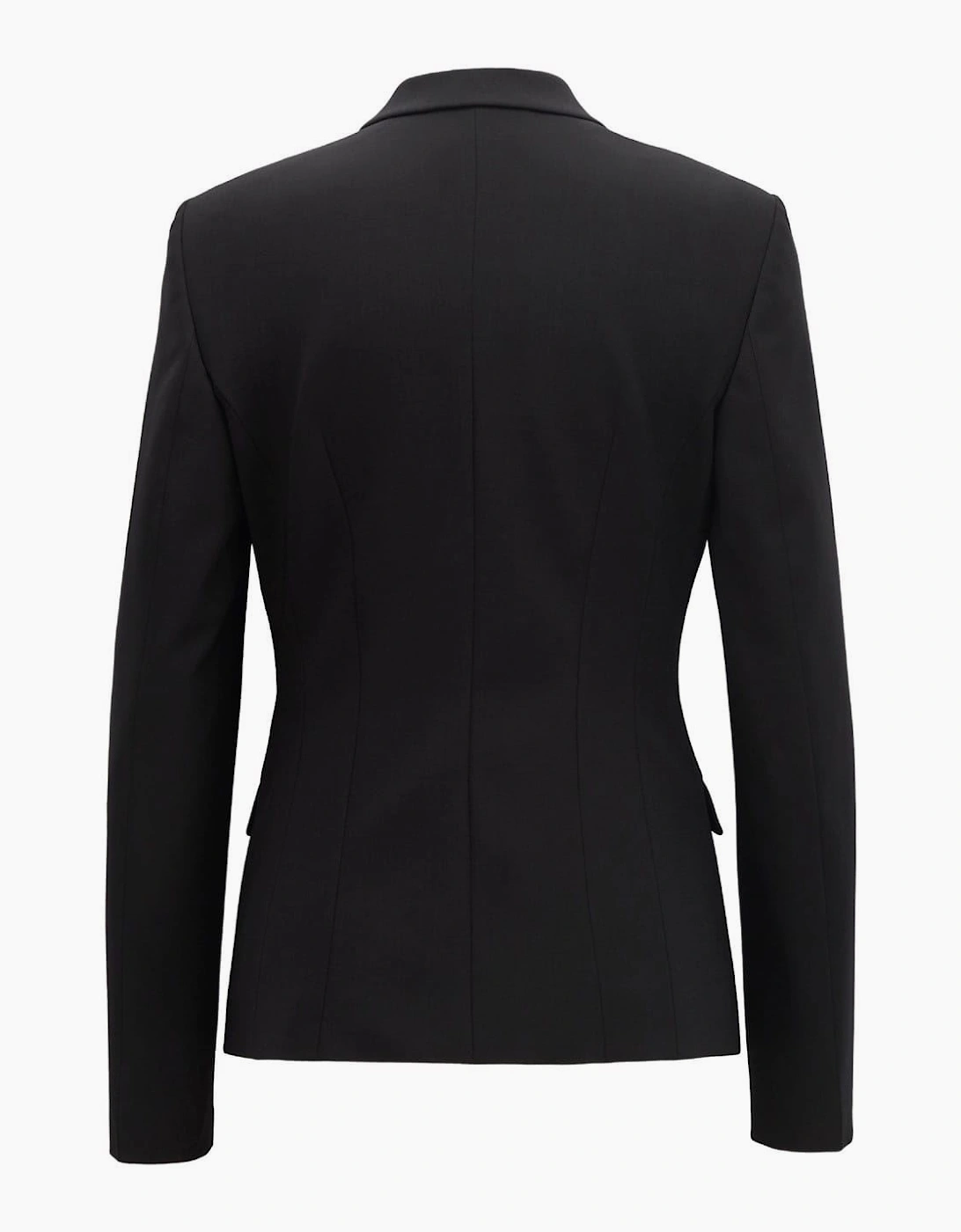 Solid Patterned Lapel Collared Blazer