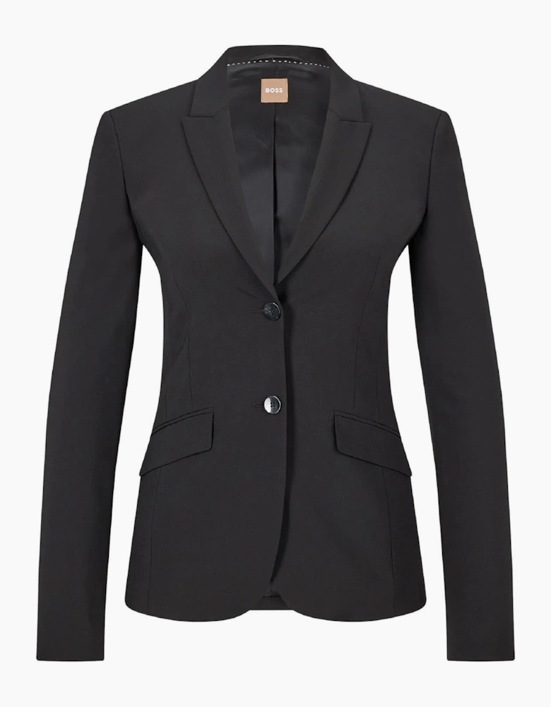 Solid Patterned Lapel Collared Blazer