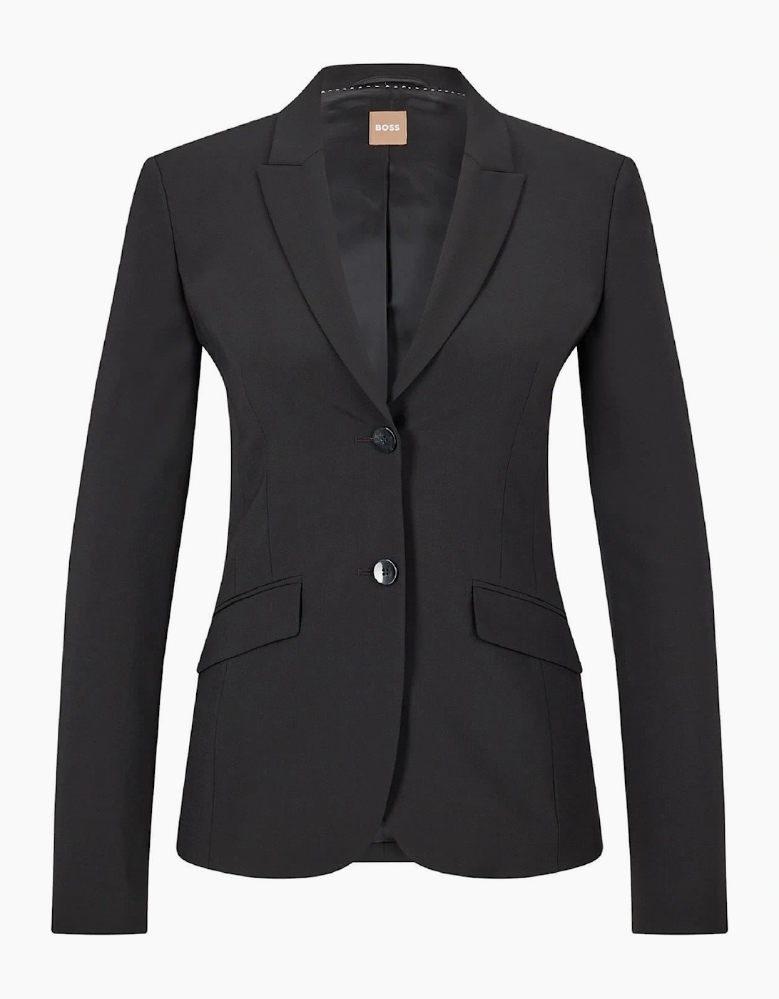 Solid Patterned Lapel Collared Blazer