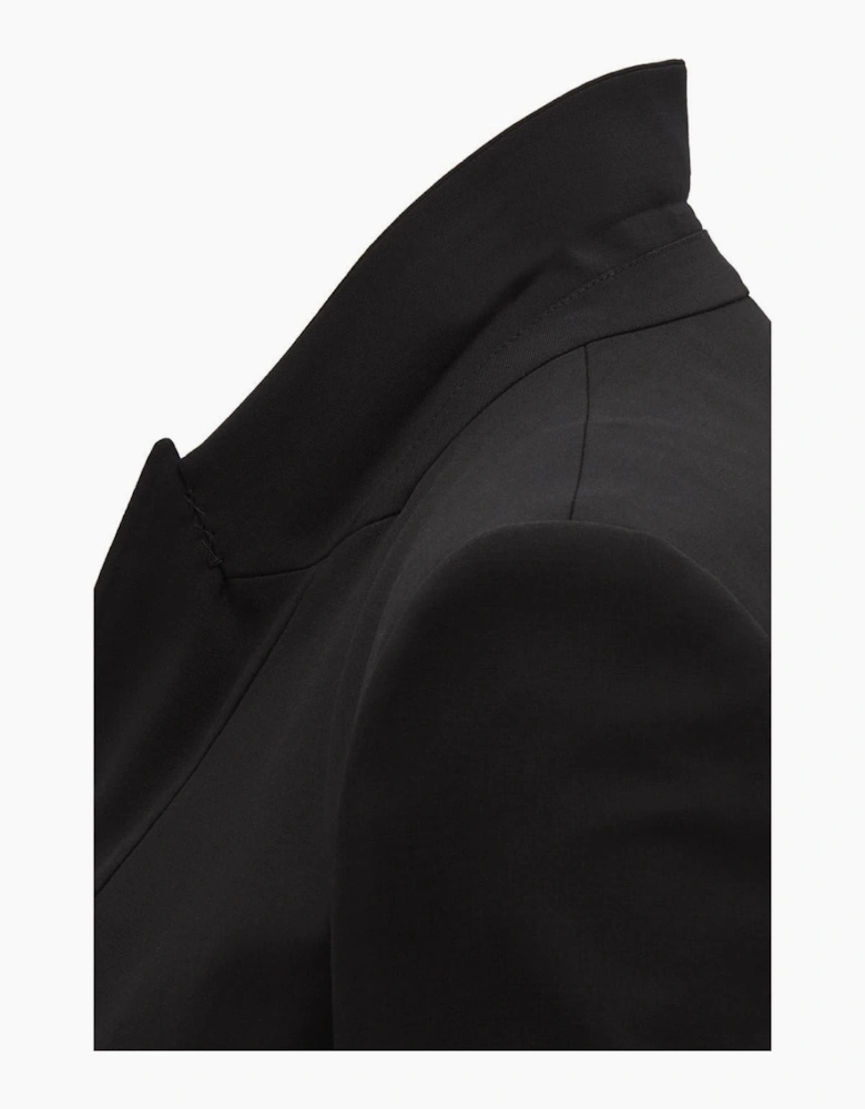 Solid Patterned Lapel Collared Blazer