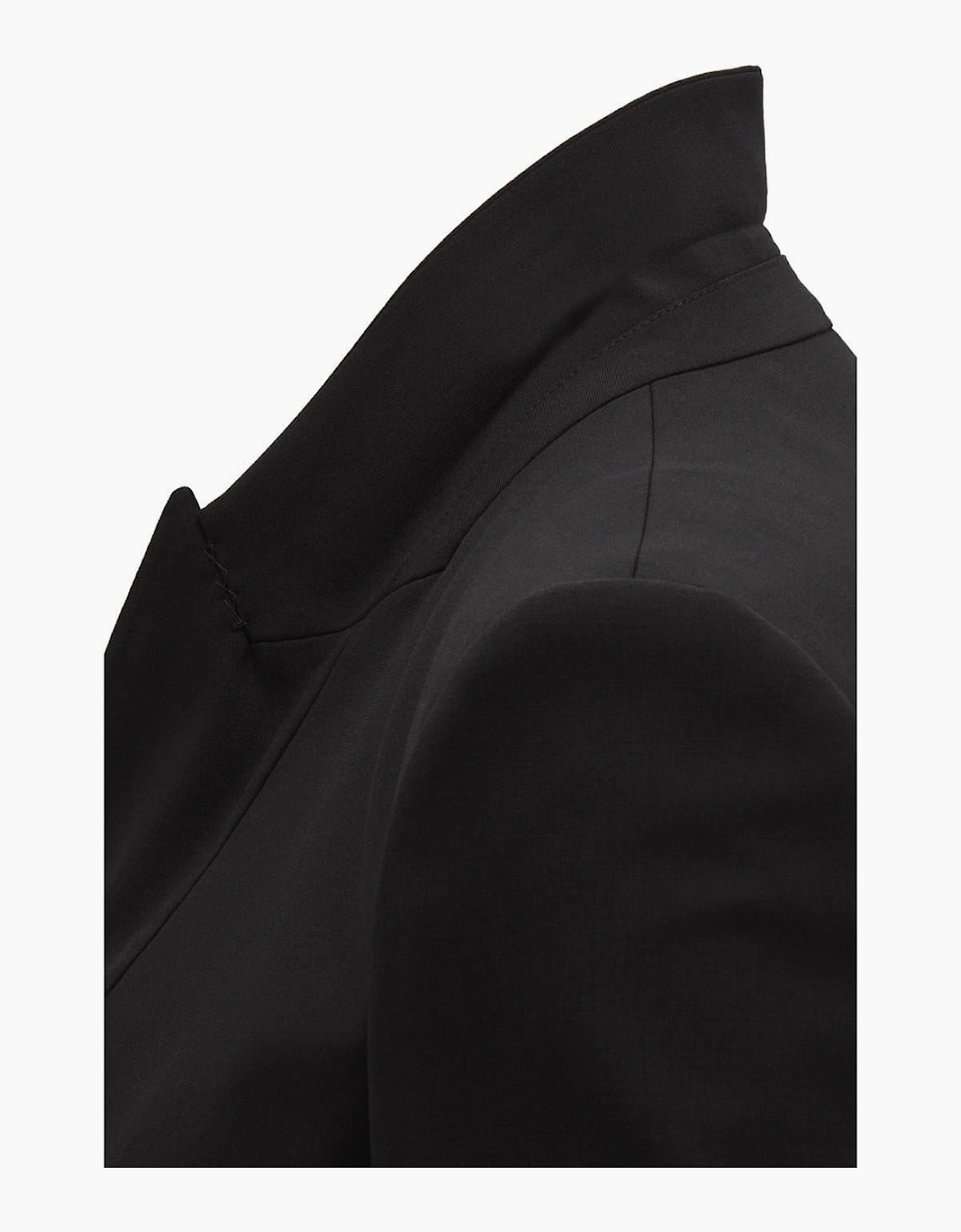 Solid Patterned Lapel Collared Blazer