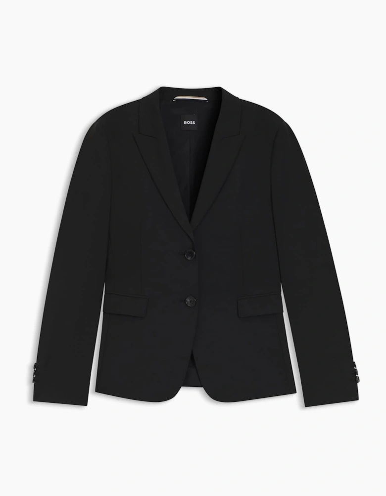 Solid Patterned Lapel Collared Blazer