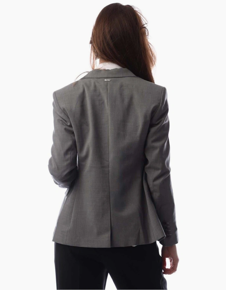 Solid Patterned Lapel Collared Blazer