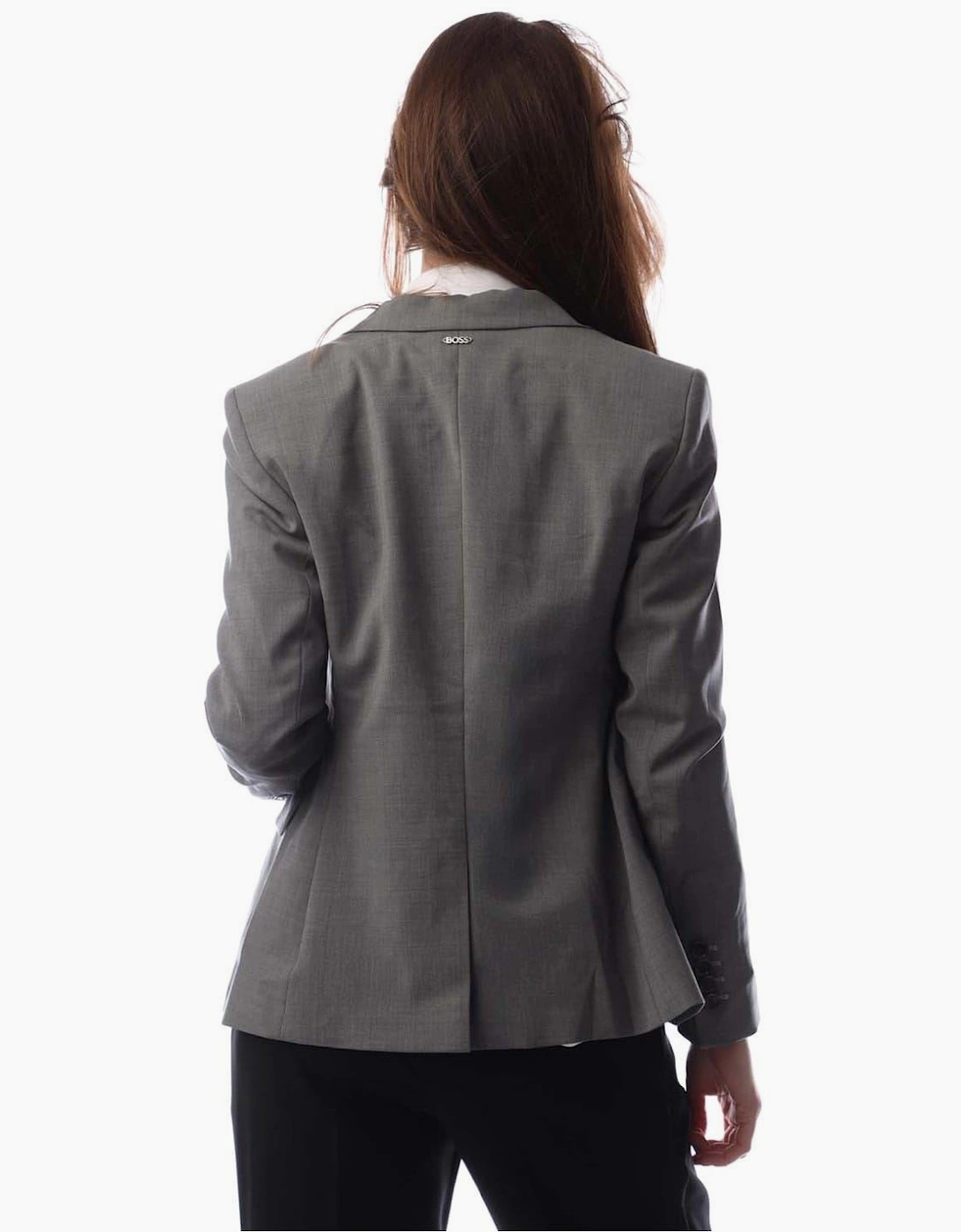 Solid Patterned Lapel Collared Blazer