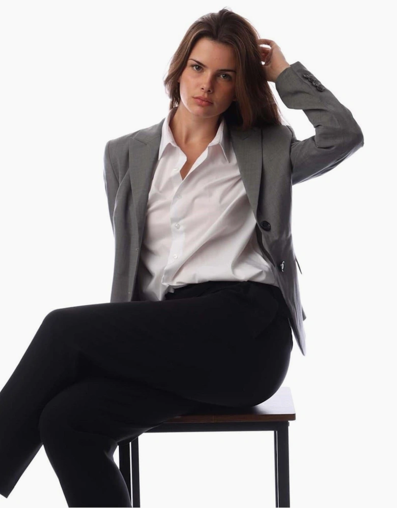 Solid Patterned Lapel Collared Blazer