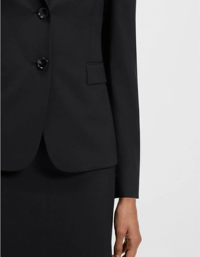 Solid Patterned Lapel Collared Blazer
