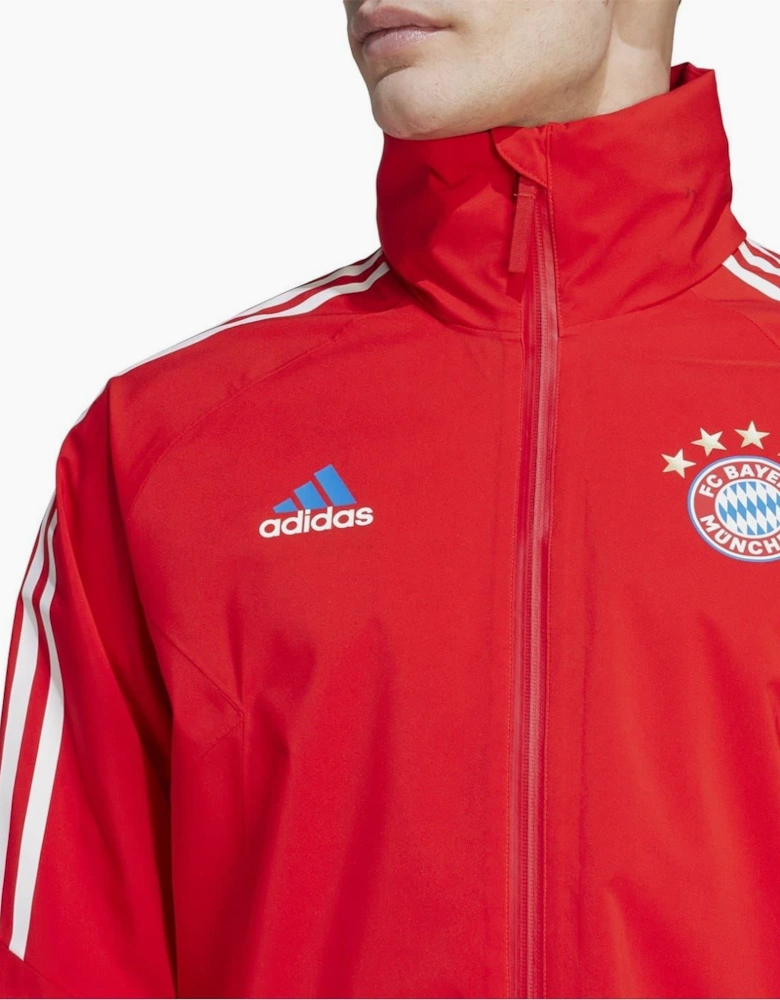 FC Barcelona Full Zipper Rain Jacket with Side Stripes