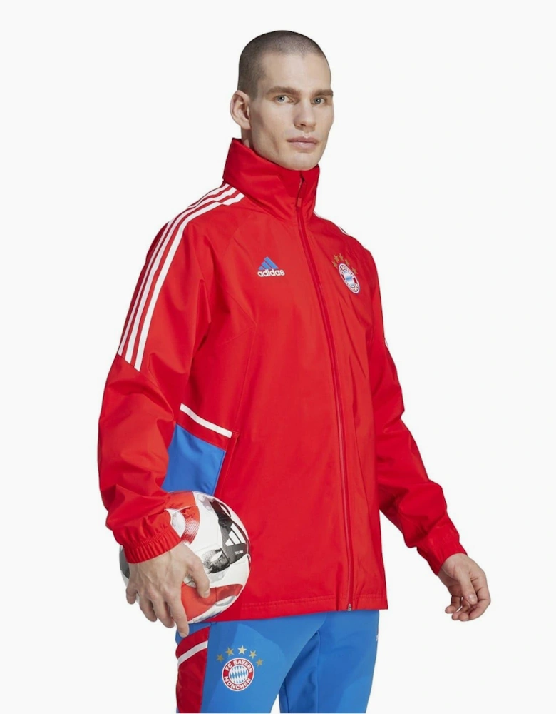 FC Barcelona Full Zipper Rain Jacket with Side Stripes