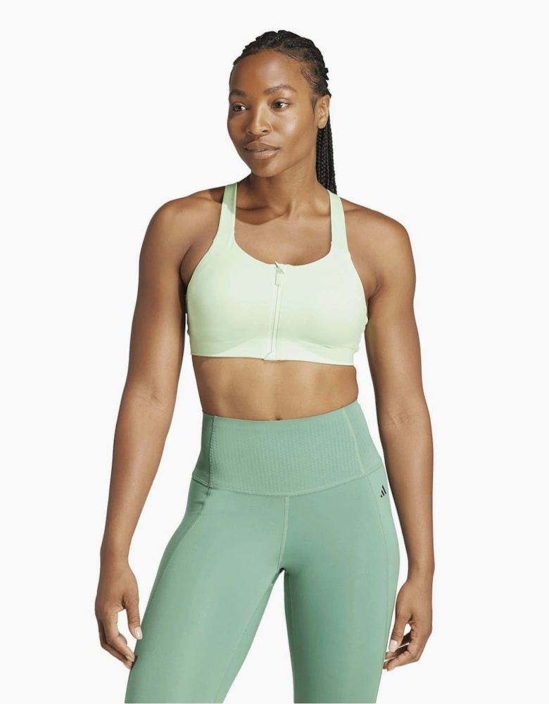 High Impact Scoop Neck Sports Bra with Zipper