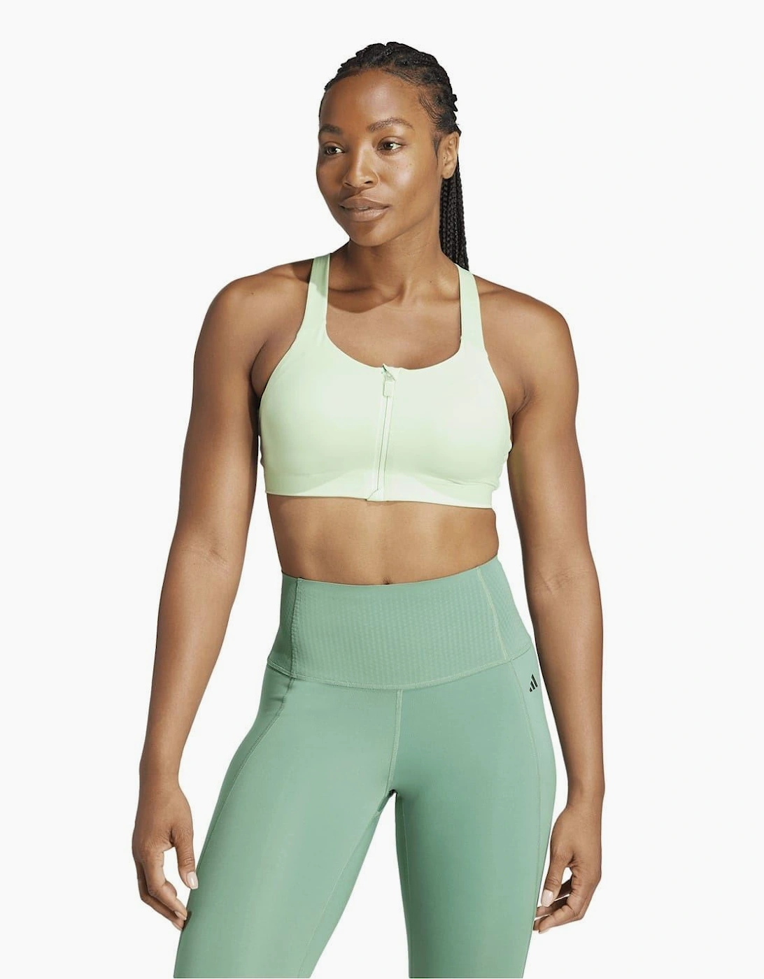 High Impact Scoop Neck Sports Bra with Zipper