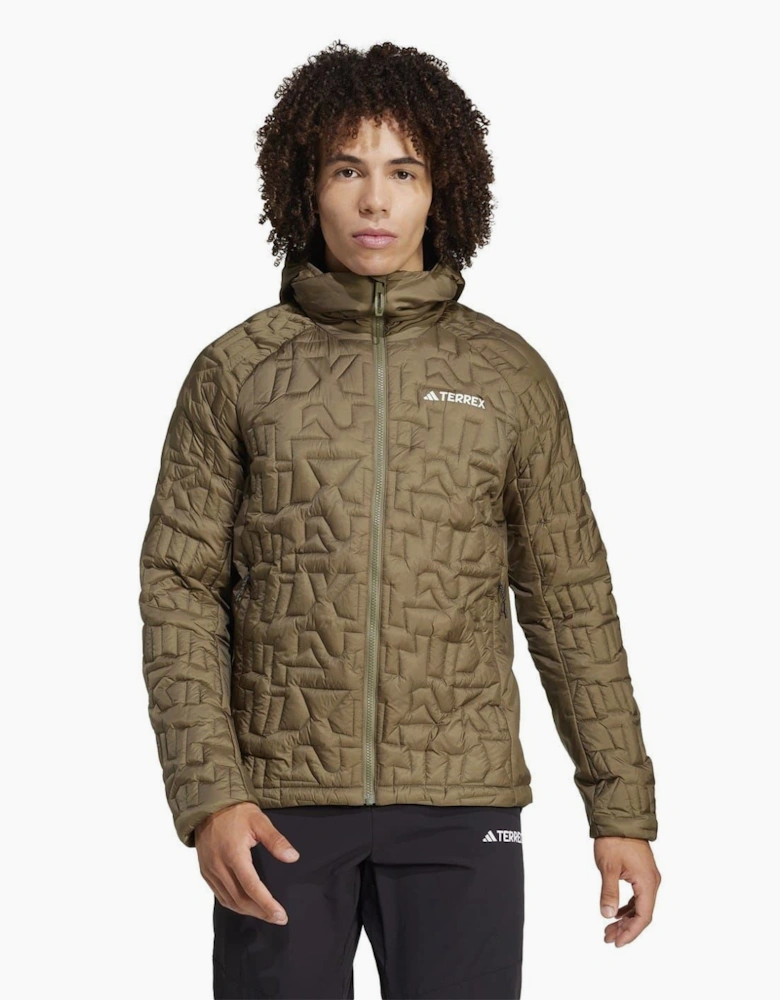 XPR Geometric Patterned Hooded Puffer Jacket