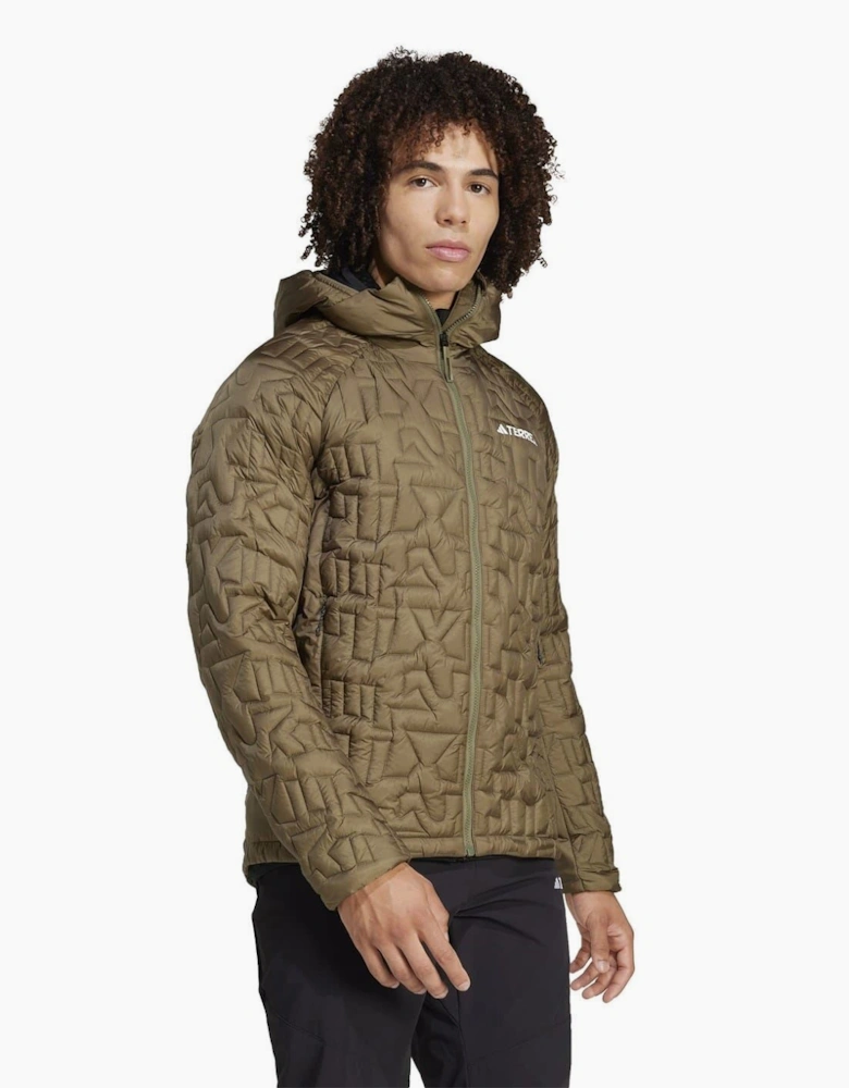 XPR Geometric Patterned Hooded Puffer Jacket