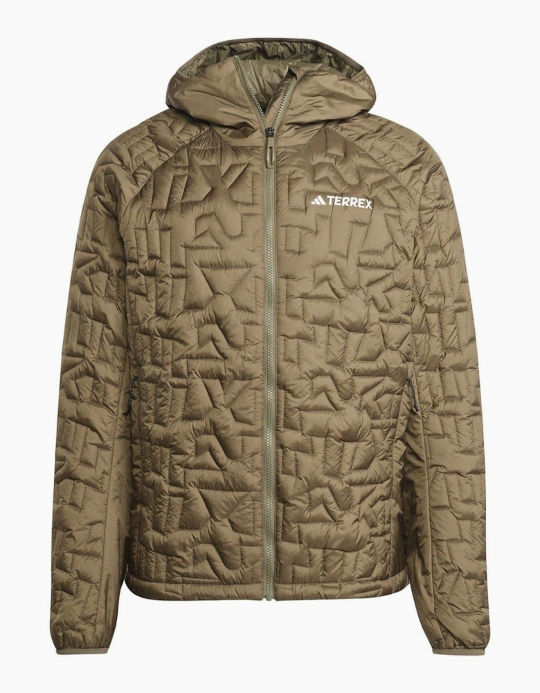 XPR Geometric Patterned Hooded Puffer Jacket