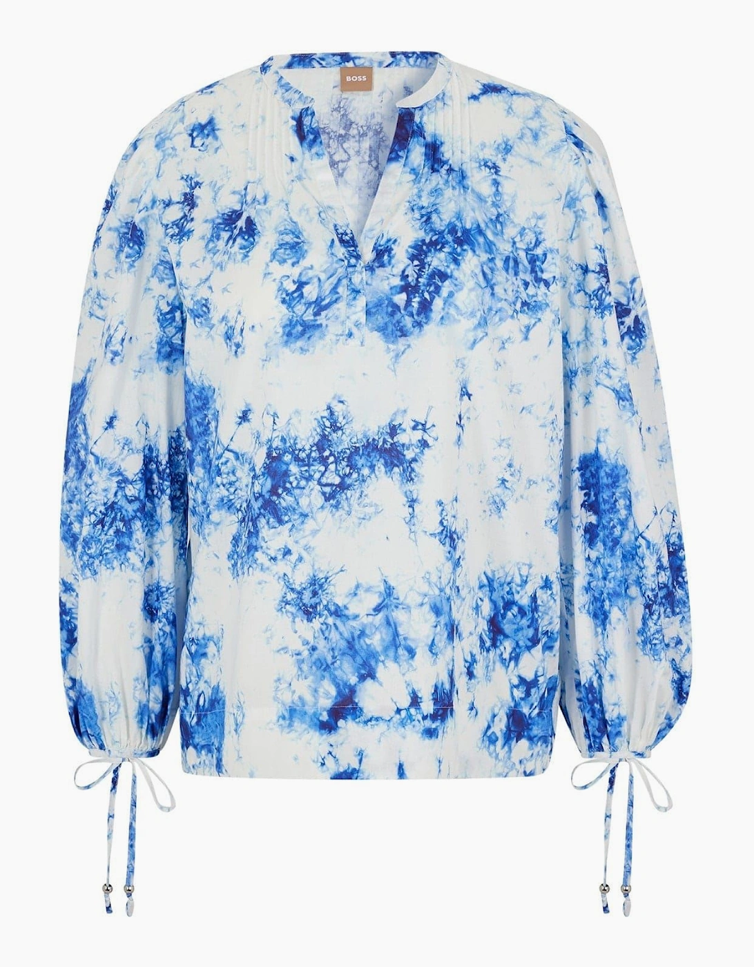 V-Neck Long Balloon Sleeve Blouse