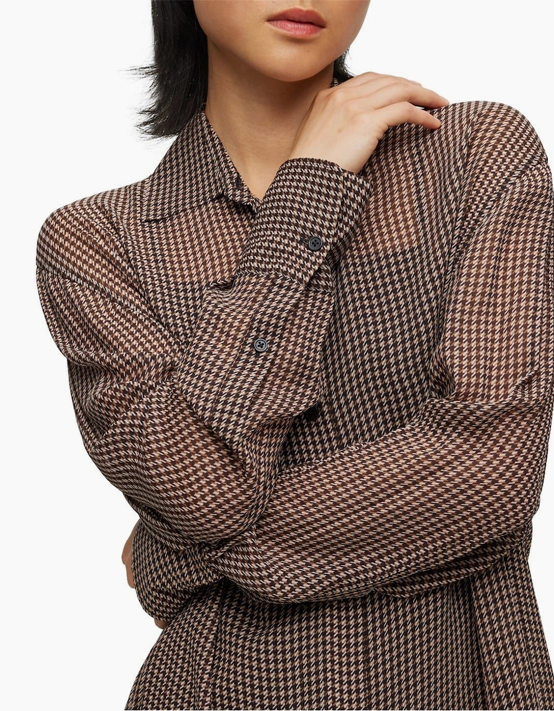 Bareid Long Sleeve Knee Length Shirt Dress
