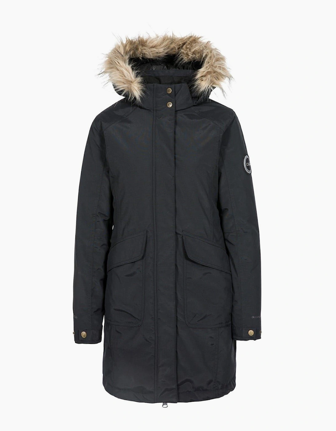 Bettany Solid Patterned Hooded Ribbed Cuff Down Jacket, 7 of 6