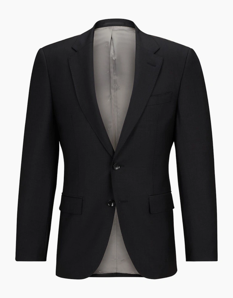 Solid Patterned Notch Collared Suit Jacket