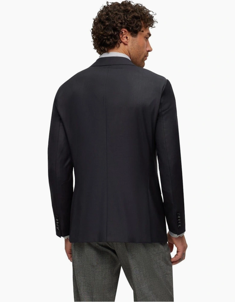Solid Patterned Notch Collared Suit Jacket