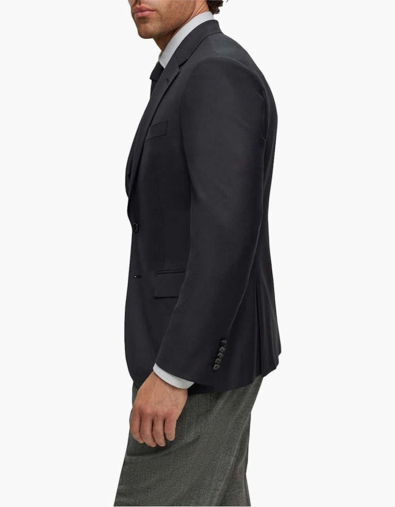 Solid Patterned Notch Collared Suit Jacket