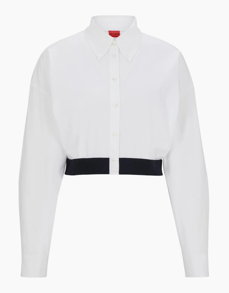 Collared Neck Drop Shoulder Long Sleeve Shirt