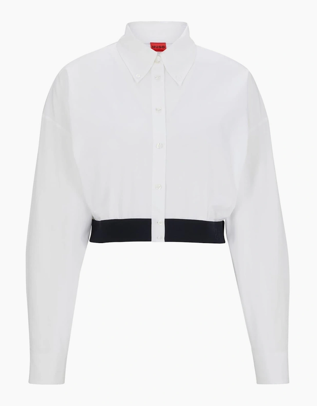 Collared Neck Drop Shoulder Long Sleeve Shirt