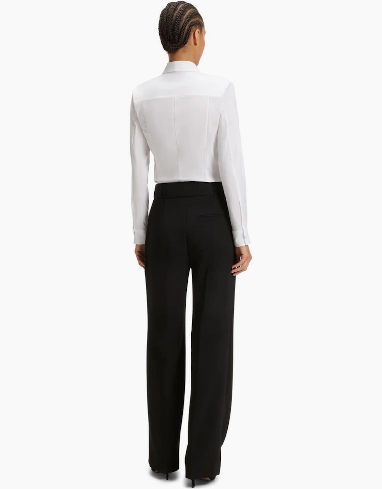 Tapiana Solid Patterned Wide Leg Trousers