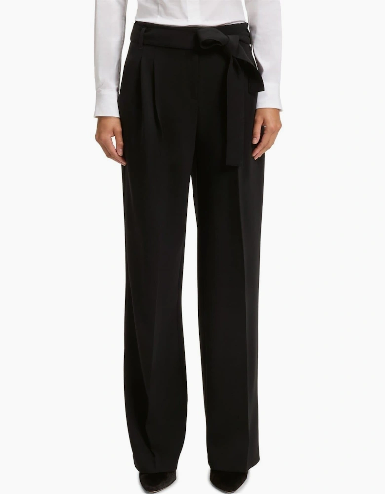 Tapiana Solid Patterned Wide Leg Trousers