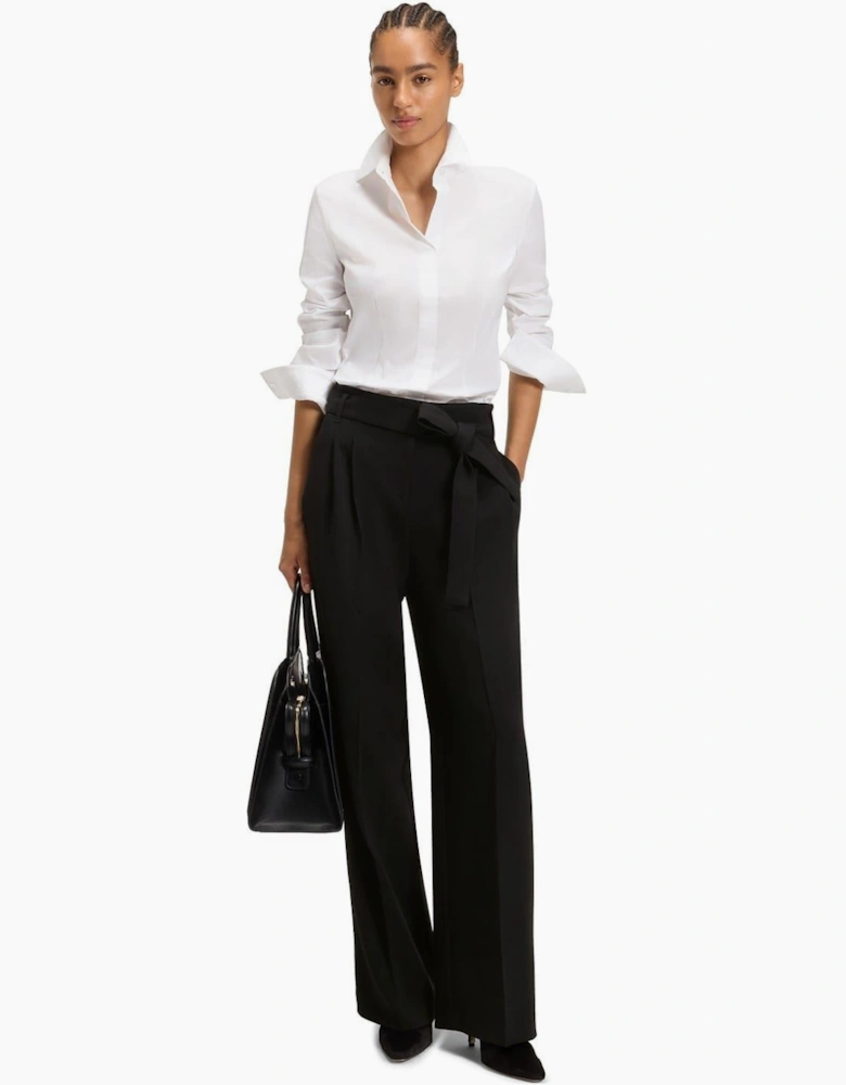 Tapiana Solid Patterned Wide Leg Trousers