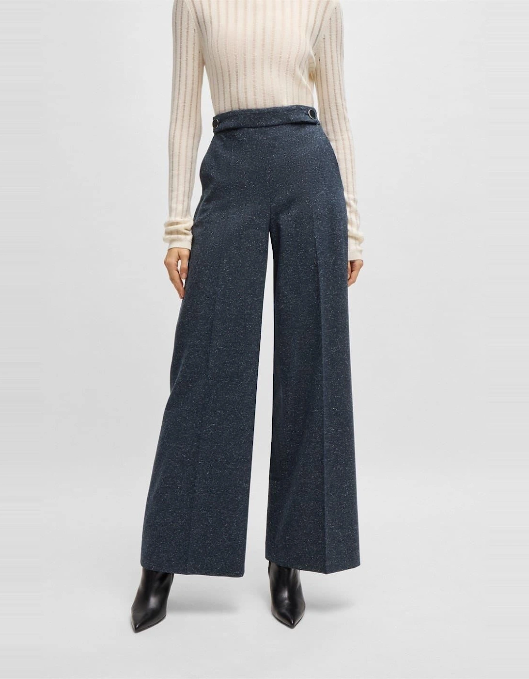 Tupita Heathered Patterned Wide Leg Trousers