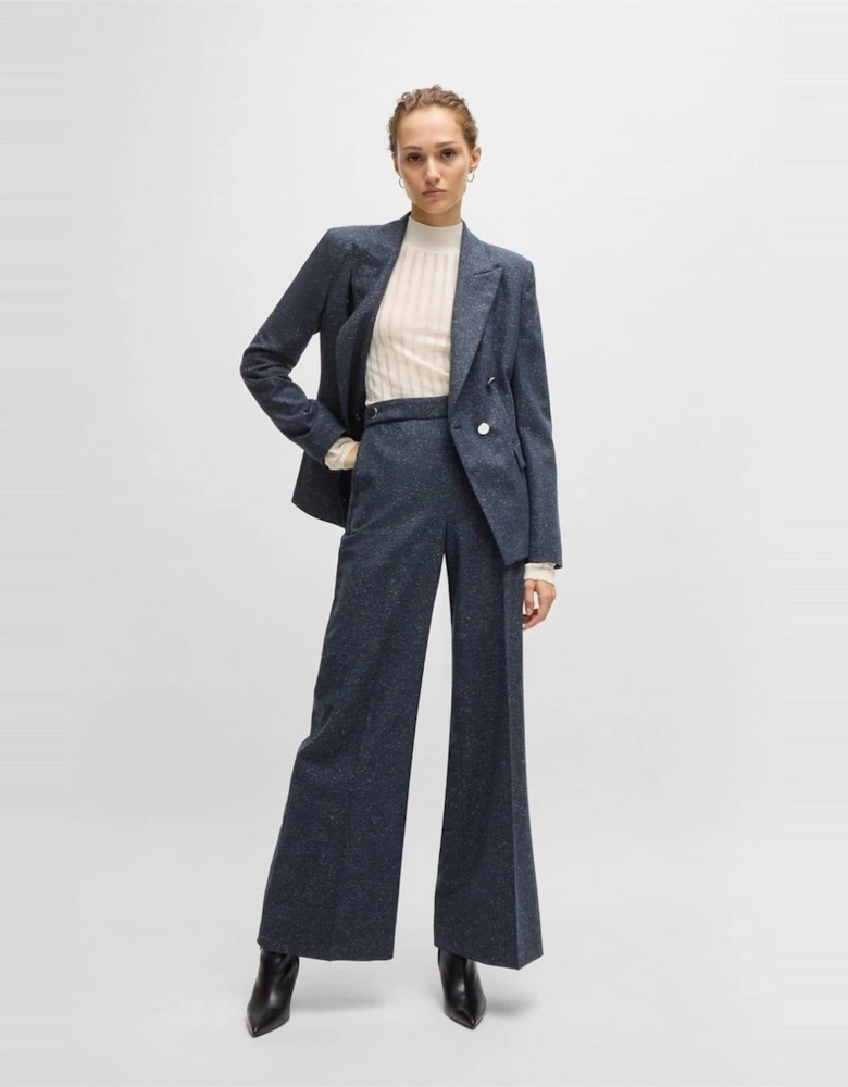 Tupita Heathered Patterned Wide Leg Trousers
