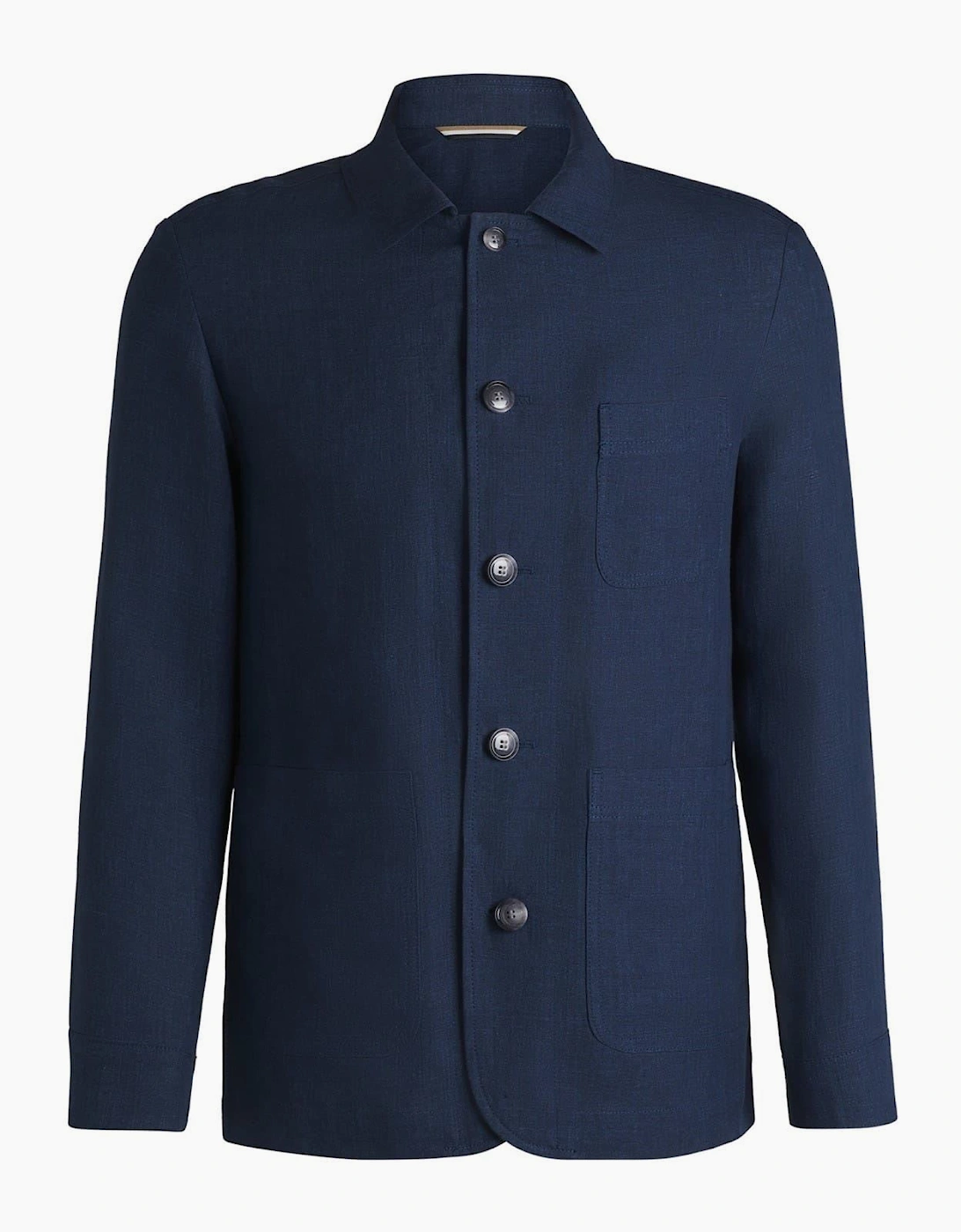Solid Patterned Shirt Collared Workwear Jacket with Chest Pocket, 2 of 1