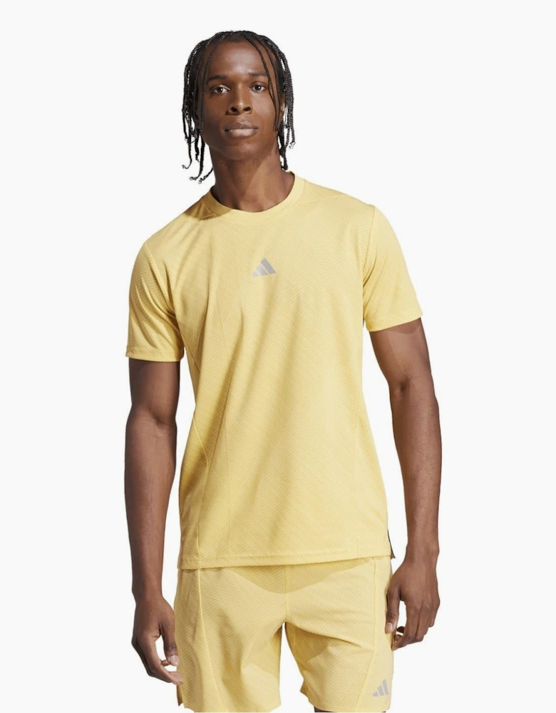 Crew Neck Ribbed Collar Short Sleeve Jersey T-Shirt