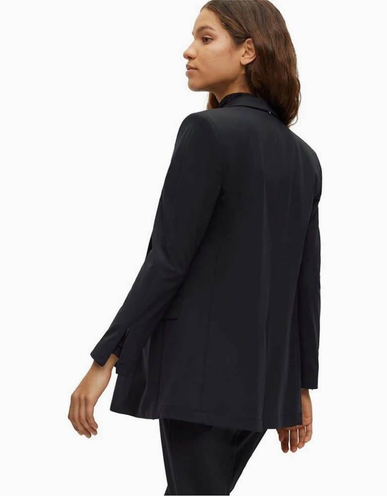 Solid Patterned Single Button Blazer