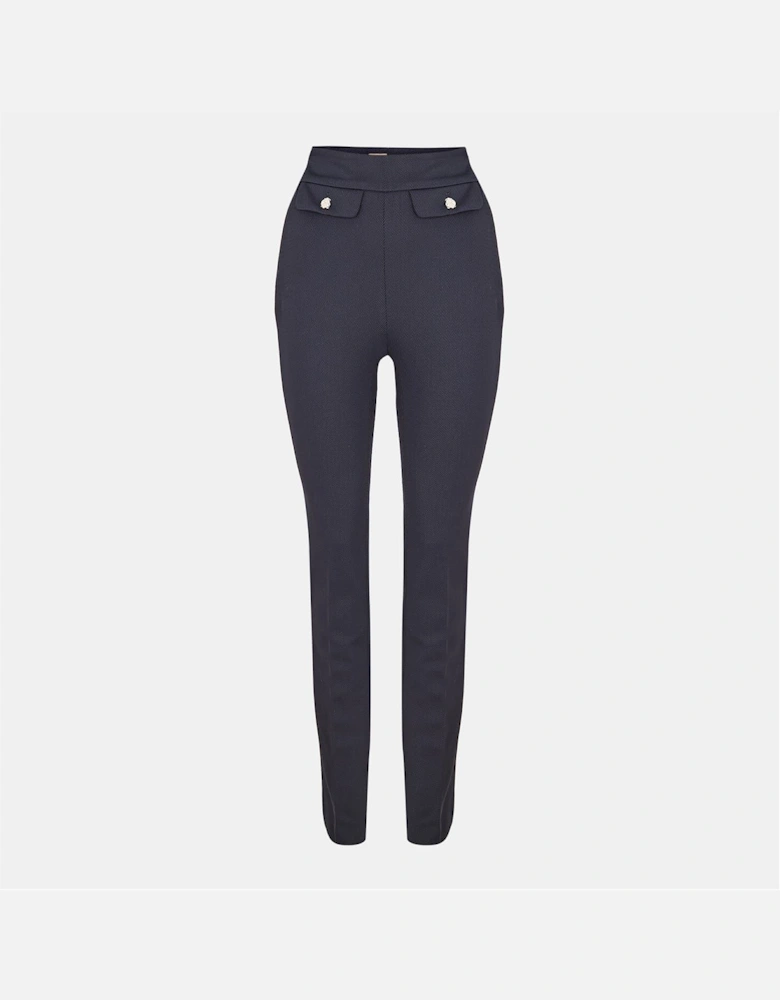 Tubeka Solid Patterned Slim Cigarette Trousers