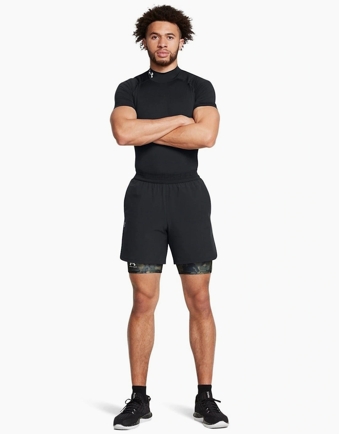 Mens Armour Ua Hg Prtd Comp Sts Gym Shorts