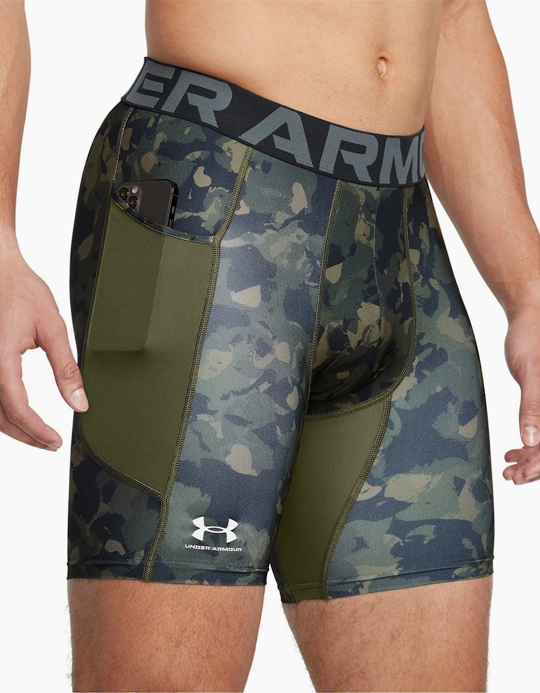 Mens Armour Ua Hg Prtd Comp Sts Gym Shorts