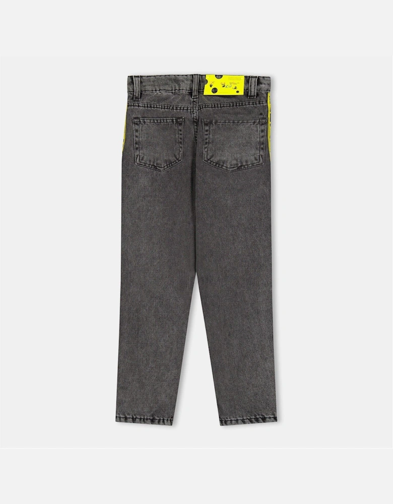 Logo Five Pocket Design Straight Leg Jean