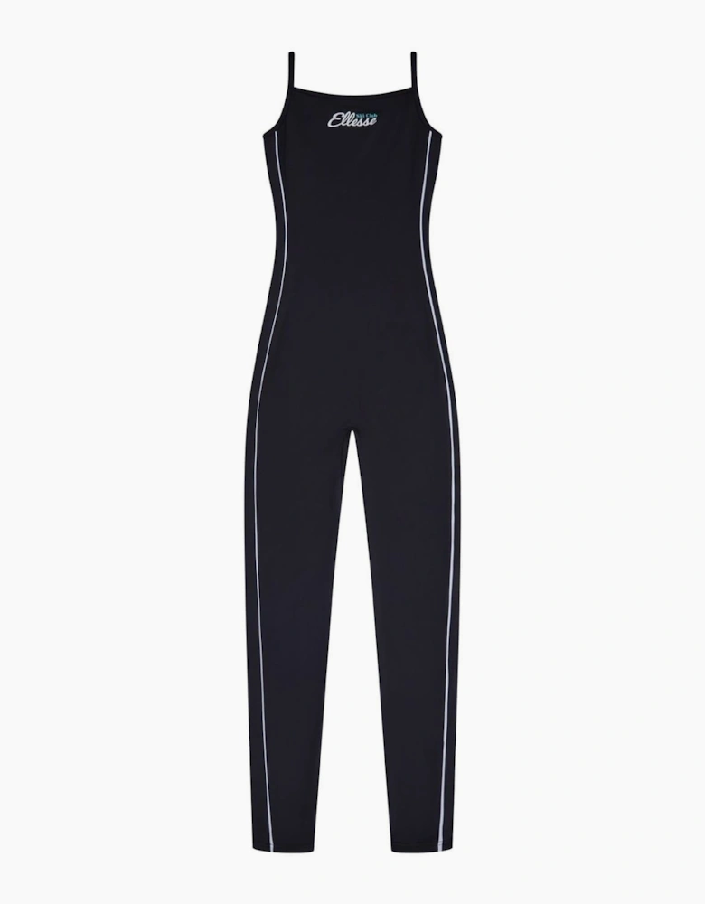 Solid Patterned Spaghetti Strap Jumpsuit