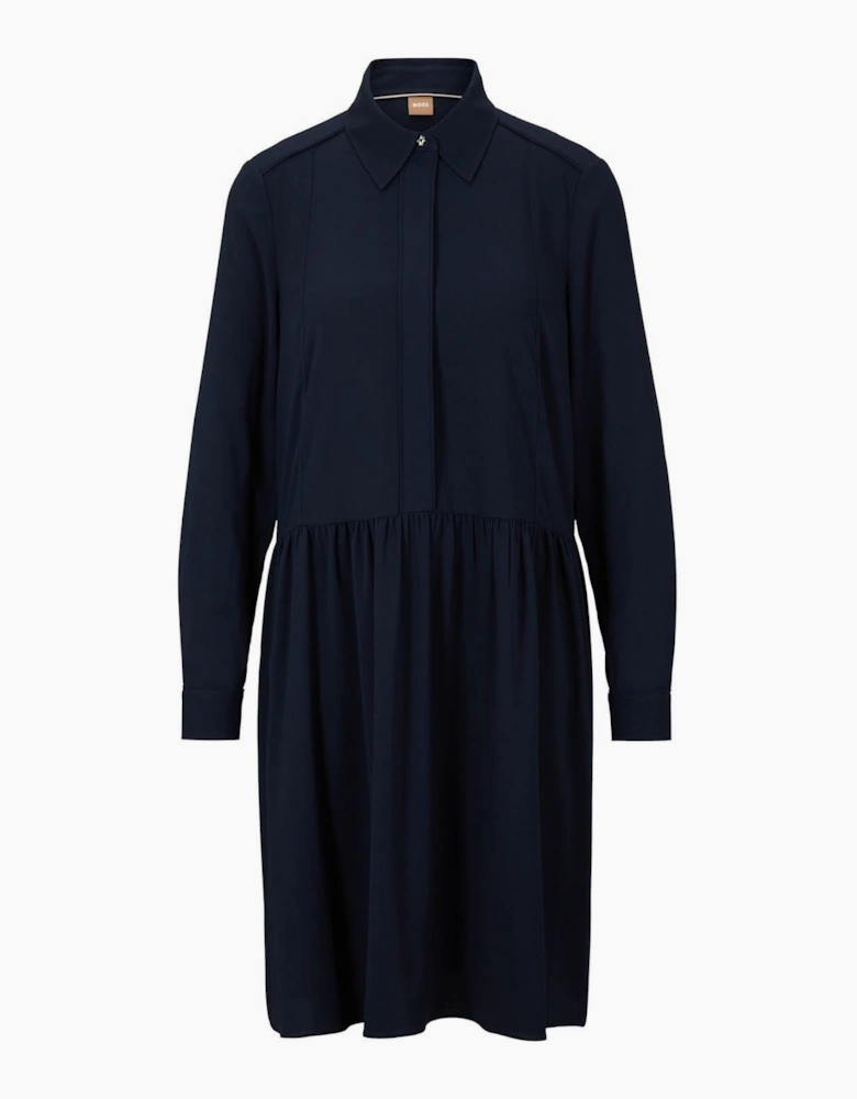 Divenala Long Sleeve Knee Length Shirt Dress