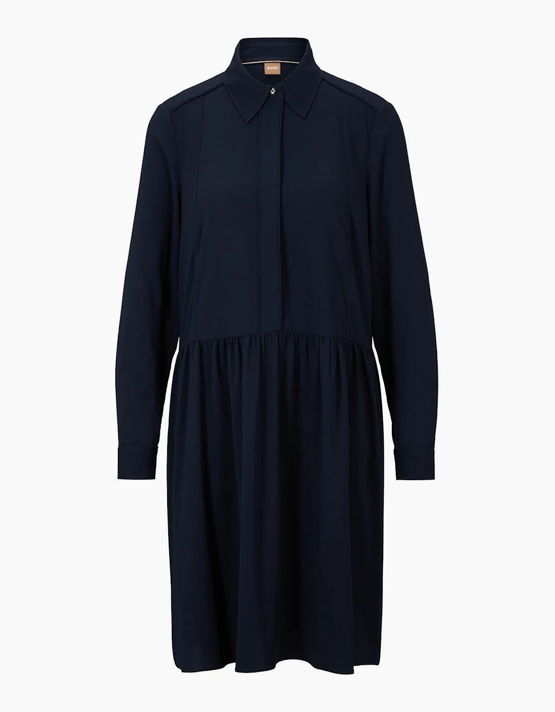 Divenala Long Sleeve Knee Length Shirt Dress