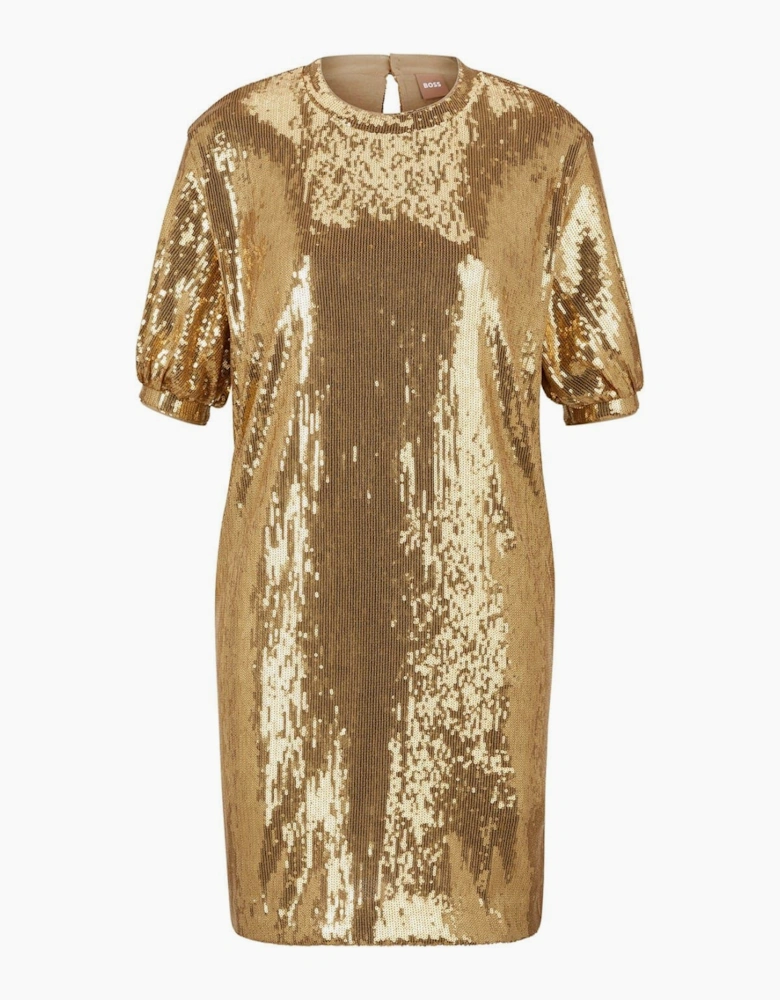 Esilca Crew Neck Short Sleeve Knee Length Dress