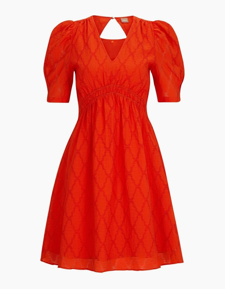 Dizziano V-Neck Short Sleeve Knee Length Dress